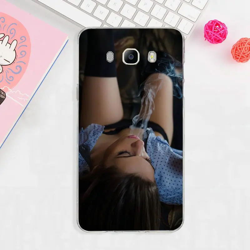 Soft Phone Case for Samsung Galaxy Note 2 3 4 5 8 9 10 A10 A20 A30 A40 A50 A60 A70 A80 A90 Kinds Keep Calm Girl Smoke Weed |