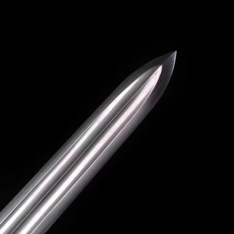 Handmade Folded Steel Chinese QingMing Dynasty Sword white copper fittings Long straight Wide blade sword sharp Daming yongle