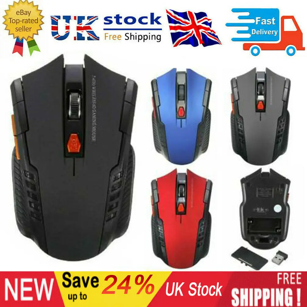 

Беспроводная оптическая игровая мышь, 2 шт., Usb, 2,4 ГГц