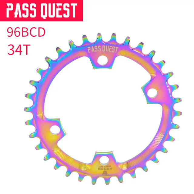 Пасс QUEST 96BCD с титановым покрытием MTB узкая широкая цепь/цепное колесо 34 T/36 T/38 T/40 T/42 T/44 T/46 T/48 T велосипед deore xt Chainwheel - Цвет: 34T