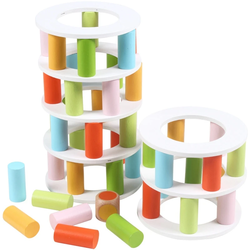 

Kids Wooden Toys Tower Building Blocks Game Creative For Baby Children Stacking Early Educational Toys
