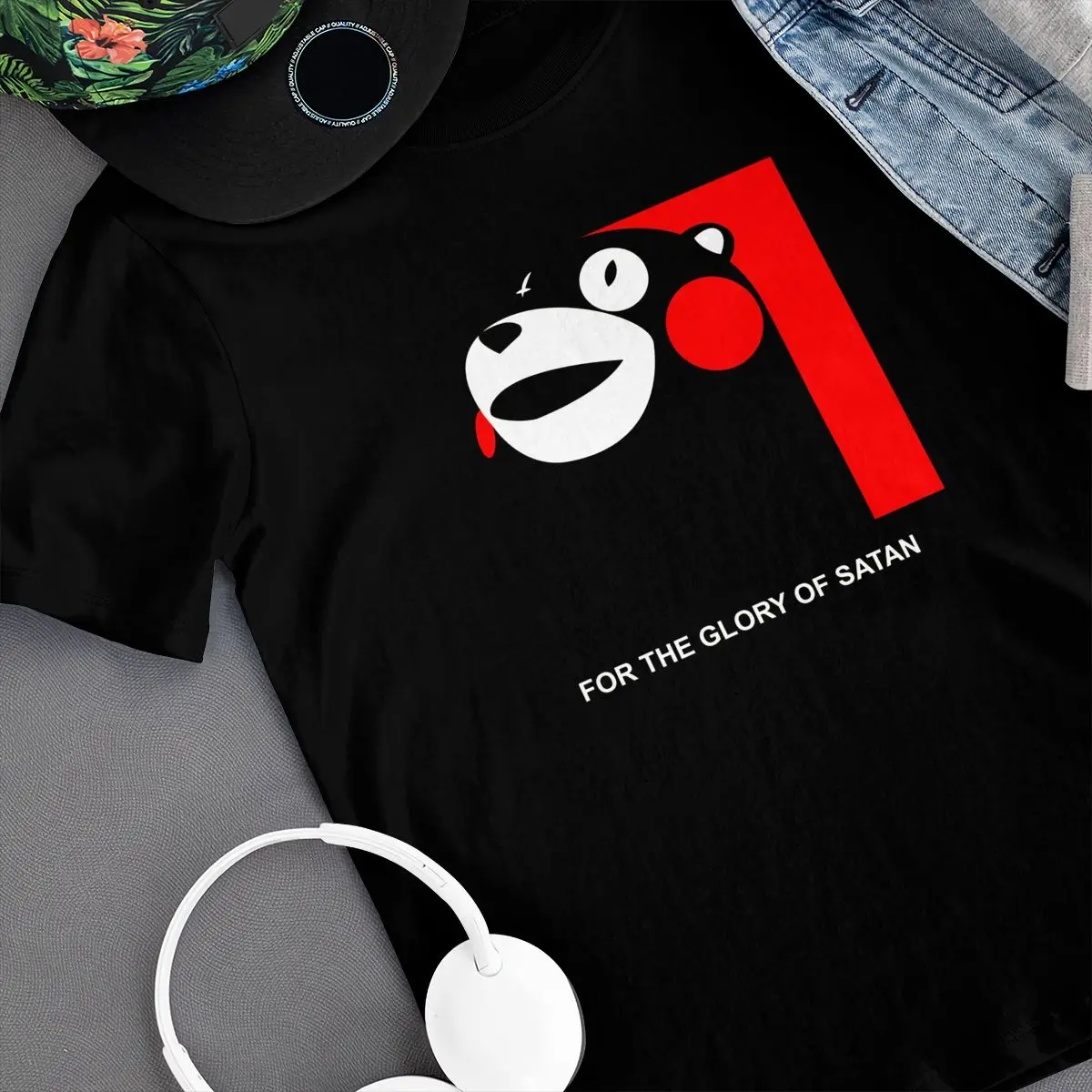 Футболка Kumamon с надписью What For хлопковая графическим рисунком Мужская забавная