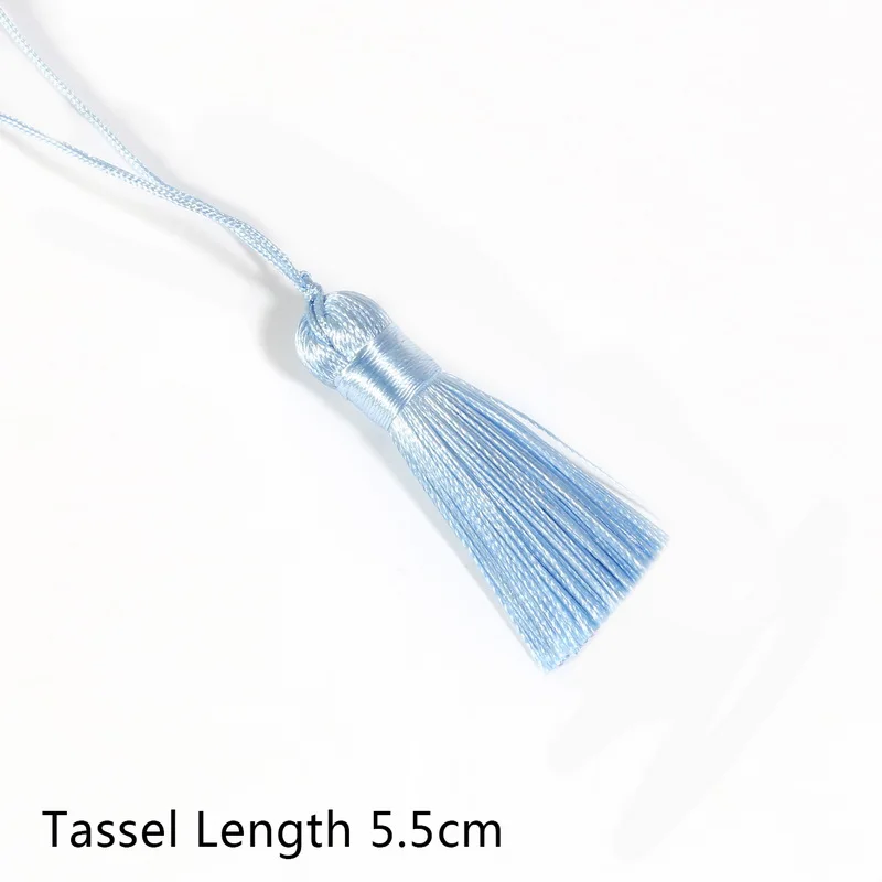 Light Blue 17 цветов, 55 мм, Короткая Толстая хлопковая шелковая кисточка, длинная подвесная веревка, кисточки для рукоделия, занавеска на цепочках, аксессуары для одежды - Цвет: Light Blue