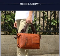 Laptop Bags Leather Mens Bag Tide Brand Men Handbag Soft Leather Travel Messenger Bag Shoulder Bag Korean Retro 2021 New Casual
