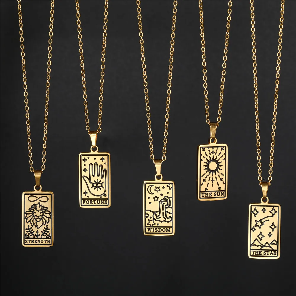 Женское Ожерелье ZHUMA с подвеской в виде карты Таро новинка 2021 нишевое