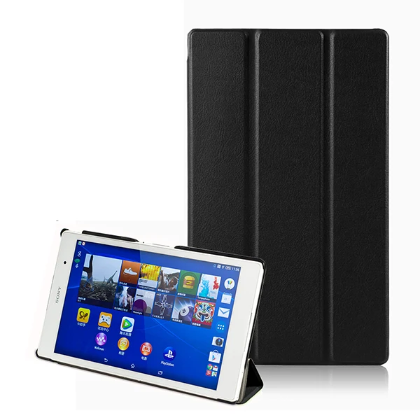 SYZ3 KST BK Кожаный чехол-подставка для sony Xperia Z3 Tablet Compact 8 дюймов с магнитом+ защита экрана+ стилус - Цвет: SYZ3 KST BK