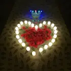 Многоцветные новогодние светодиодные свечи, многоразовый ночник на батарейках для украшения свадьбы, дня рождения, годовщины