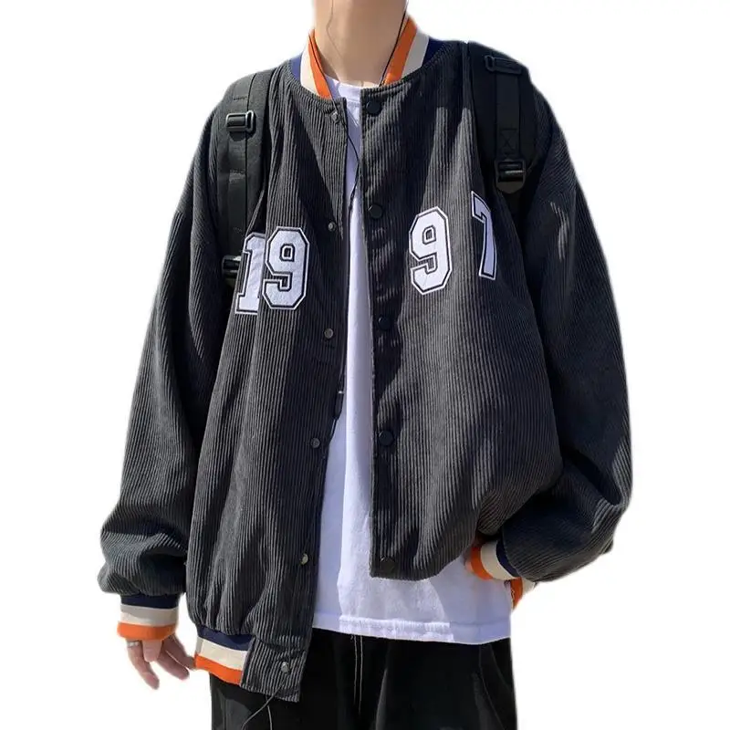 

Corduroy Baseball Jacket men's casual jacket trend in spring and Autumn