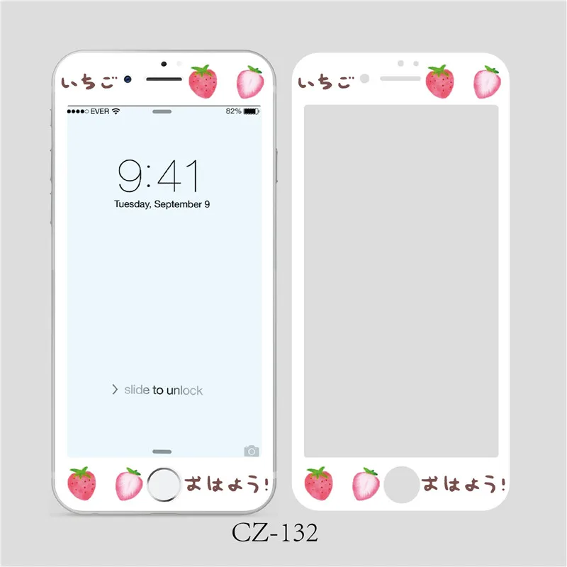 Милое закаленное стекло с цветочным узором для iPhone 8 7 6 6S plus 3D мягкая передняя защита экрана пленка полноэкранное стекло