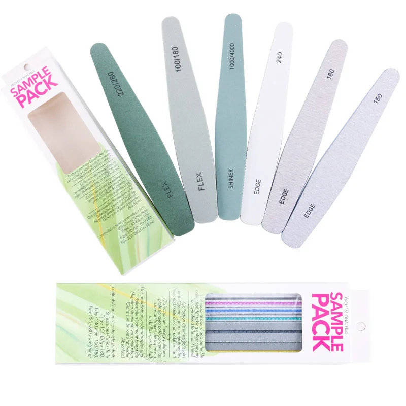 6 Pcs Nail File for Acrylic Gel Nails,  File Buffer Polisher Kit, Nail Emery Boards Files Set for Manicure, Bulk Nail Files F-07