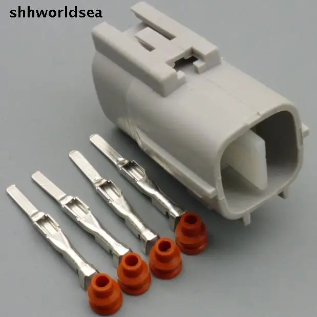 

worldgolden 5/30/100sets 2.2mm 4pin male universal 4 way oxygen sensor plug 2JZ A/C 4P Connector case for Toyota