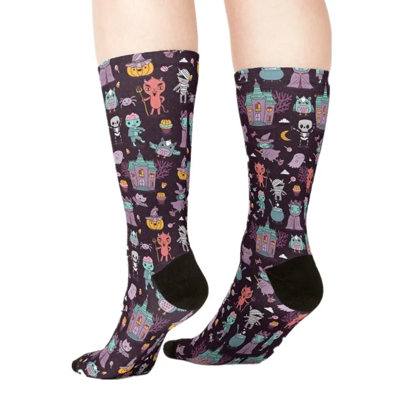 

Women's socks kawaii personality black santa printed Socks Women harajuku Happy Funny Novelty cute girl gift Socks for women