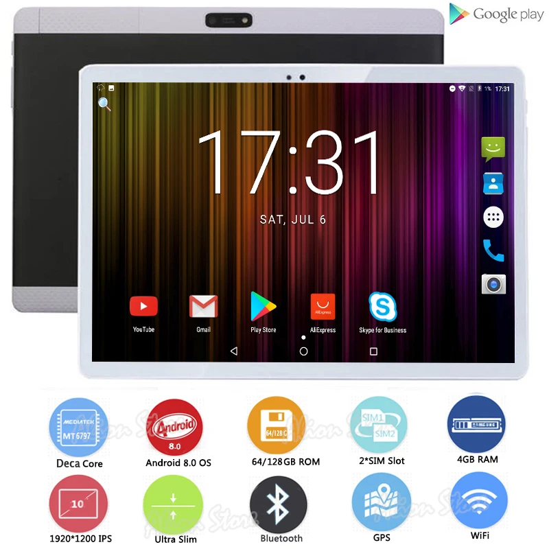 2019 Новый Deca Core 10 дюймов планшетный ПК 4 Гб ОЗУ 64 128 ПЗУ MT6797 1920*1200 ips Android 8 0 OS 5.0MP 3g 4G LTE