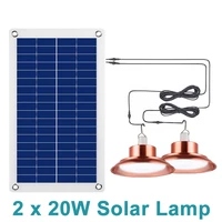 2x 20watt branch 1 to 2 rechargeable solar lamp light led outdoor charge bulb hanging courtyard garden camping indoors