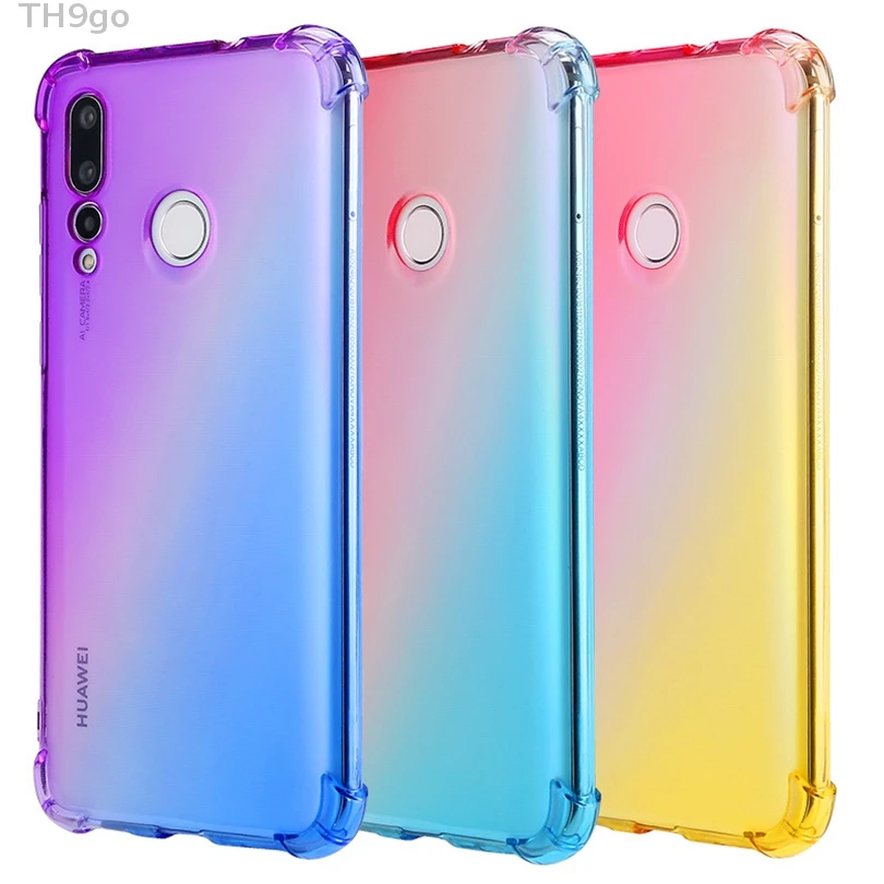 Gradient Phone Cases For Huawei Honor V20 10 Lite 9i 8C 7A Case Clear Shockproof Soft Silicone Cover 8X 8A 20i 9N Shell |