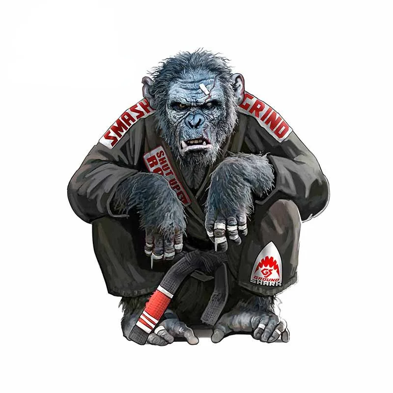

The Gentle Art of Jiu Jitsu Chimp Vinyl Car Stickers Cover Scratches Waterproof Car Window Body Decorative Stickers Accessories