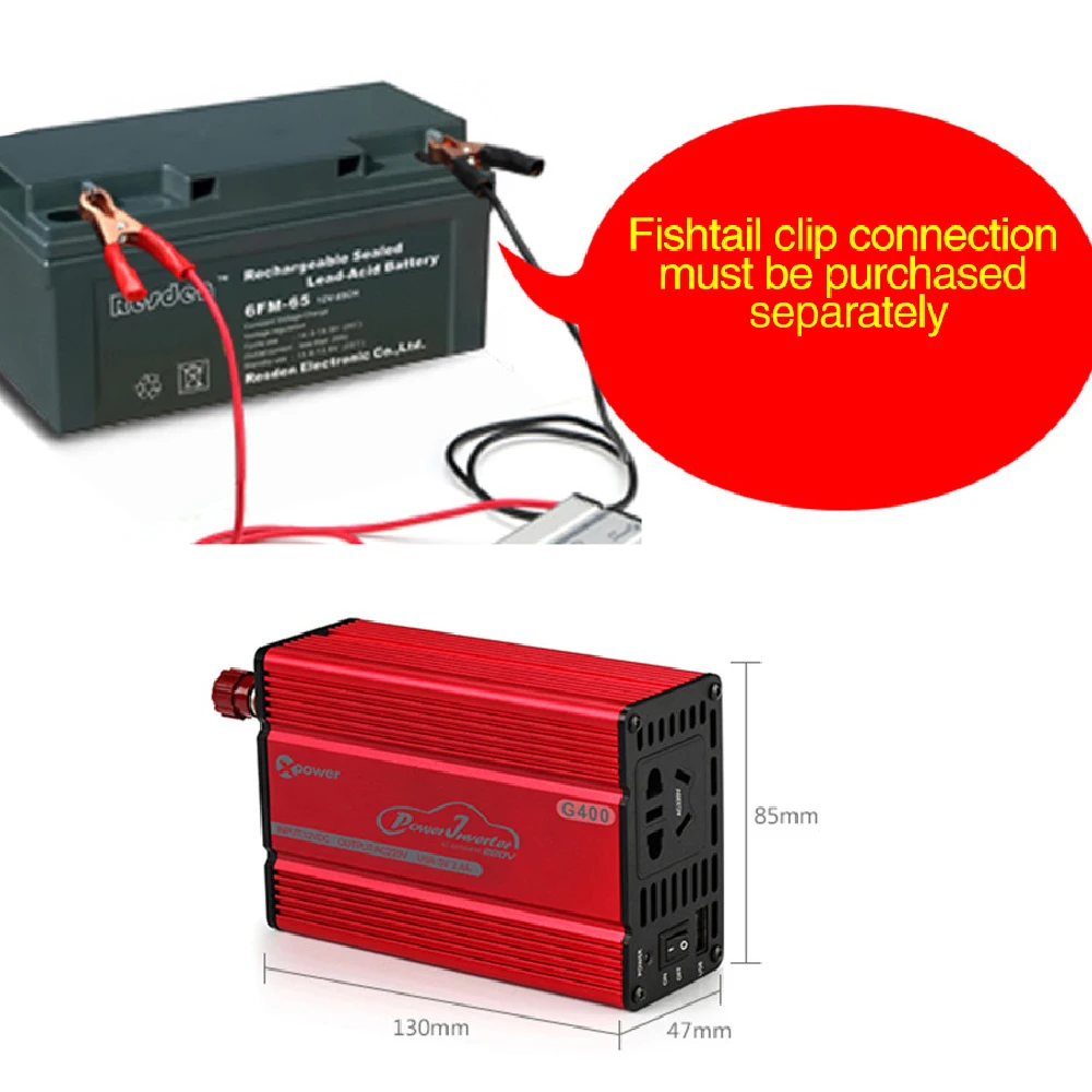 400 Вт + USB 2 1 а автомобильный инвертор 12 В до 220 преобразователь питания