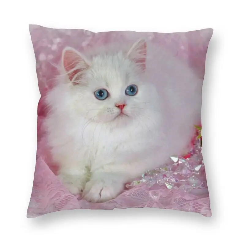 

Fashion Cute Persian Cat Print Throw Pillow Case Home Decor Custom Cushion Cover 40x40 Pillowcover for Living Room