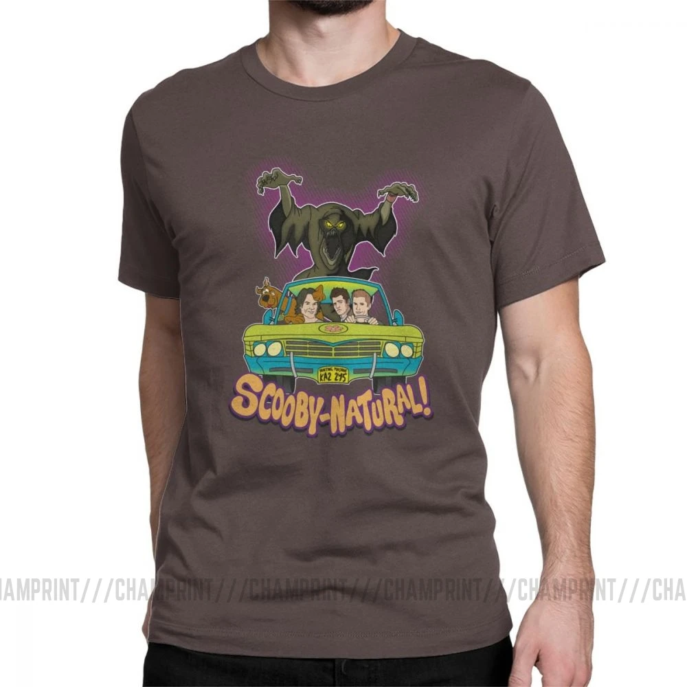 Сверхъестественная футболка Spn Brothers Man ScoobyNatural Baby V2, футболка, новинка, вырез лодочкой, одежда с короткими рукавами, хлопковые футболки - Цвет: Коричневый