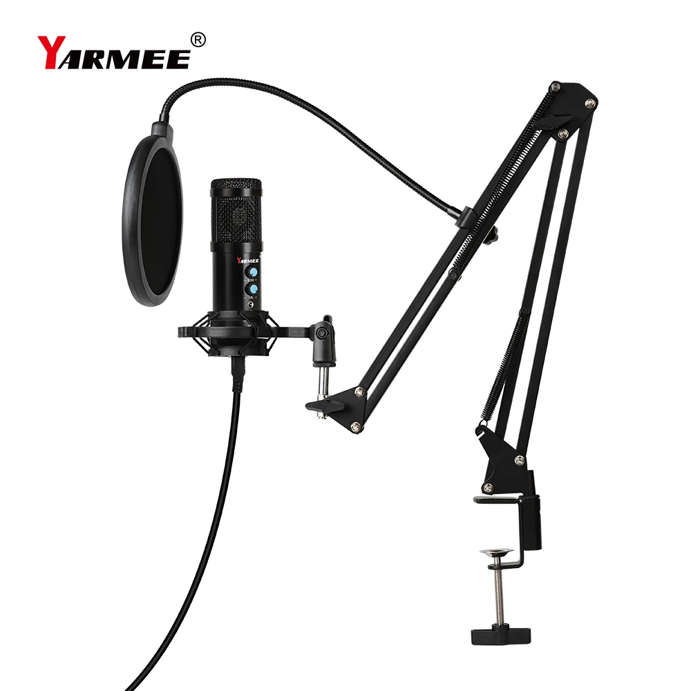 

Конденсаторный микрофон YARMEE, USB, для компьютера, пения, веб-класса, игр, совещаний, записи видео, YouTube, караоке
