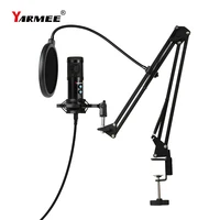yarmee usb condenser microphone pc microfono for computer singing web class gaming meeting recording video youtube karaoke