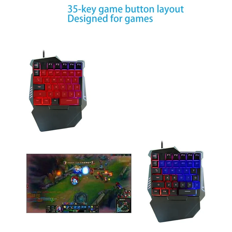 

G7 Single Handed Keyboard Numeric Keypad USB 37Keys Keyboard Handy Color Backlit Mechanical Keyboard for Computer/Laptop