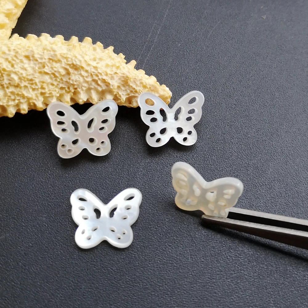 30 шт./лот 9x10 мм Натуральная бабочка перламутровая раковина для самодельных