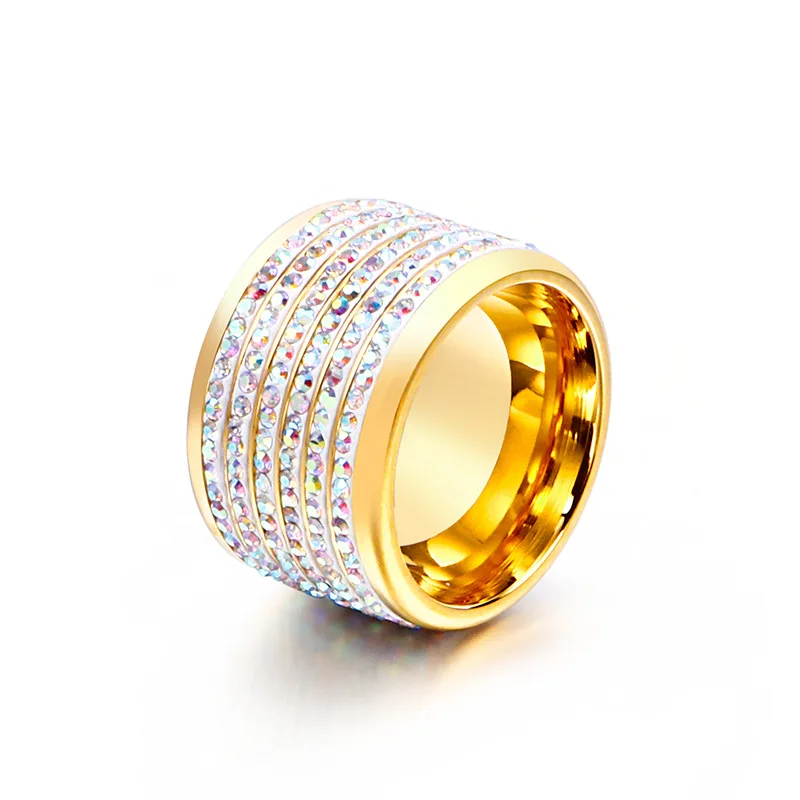 

Wholesale Titanium Steel Rings Zircon Accessories Jewel Ring Fashion Jewelry Valentine Lover Female Couples Party