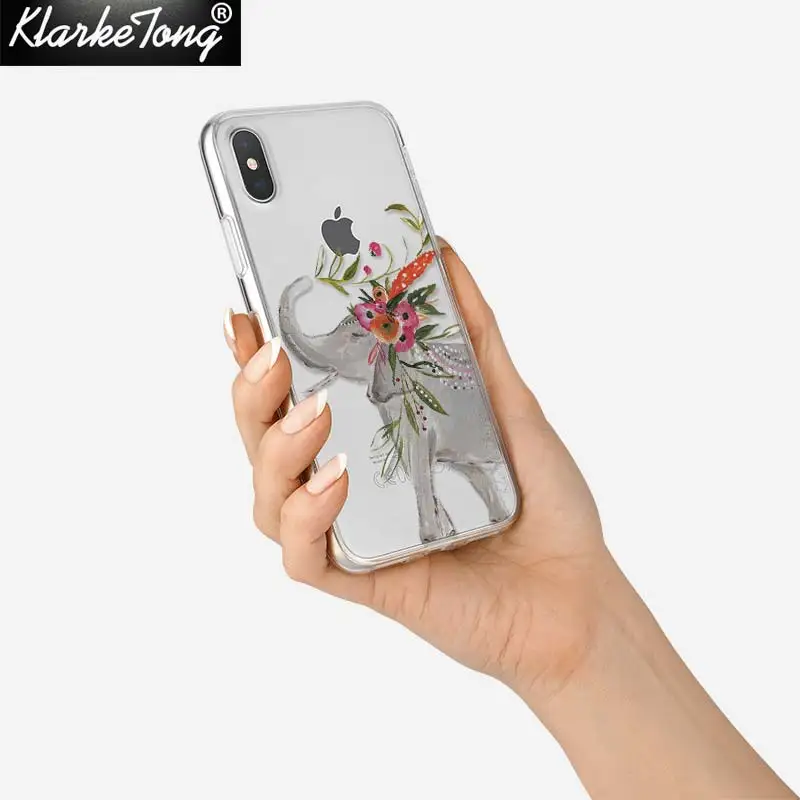Animal Soul Boho Elephant Case For iPhone 12 11 pro XS MAX XR 8 7 6s Plus SE2020 Transparent Clear Silicone Cover Capa | Мобильные