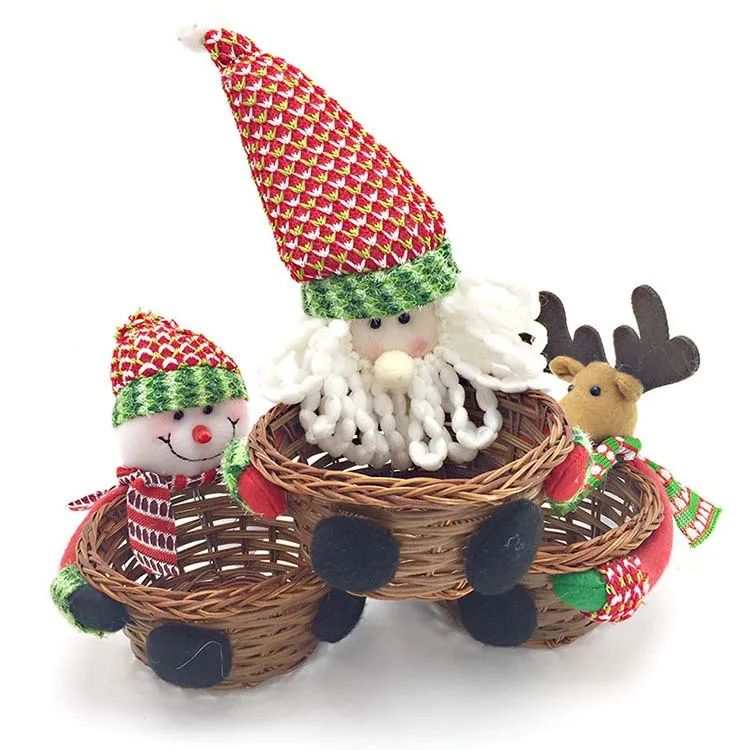 Рождественская бамбуковая корзина Рождественское украшение для хранения дома