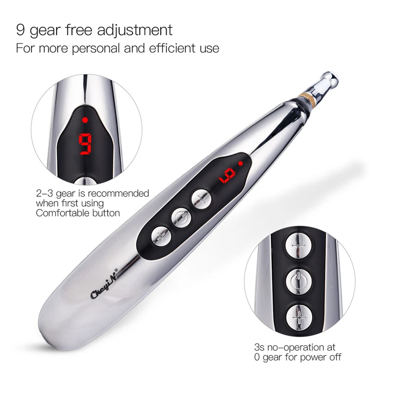 Зарядка Электрический Лазер Акупунктура точка Массажная ручка Исцеление рельеф