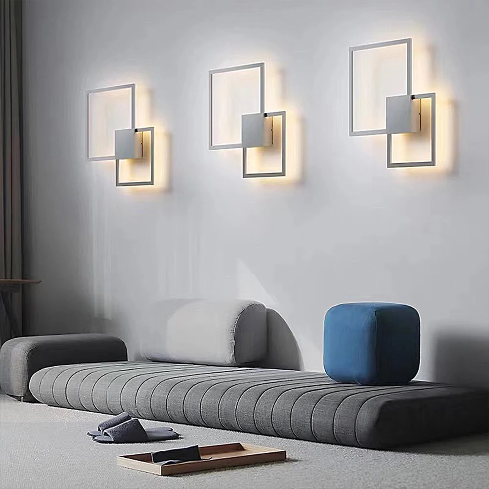 

Modern Sconce led Wall Lamp Living Room Black/White Fini sh Wall Lights Decoration Bedroom Lighting Fixture Lustre Lampara