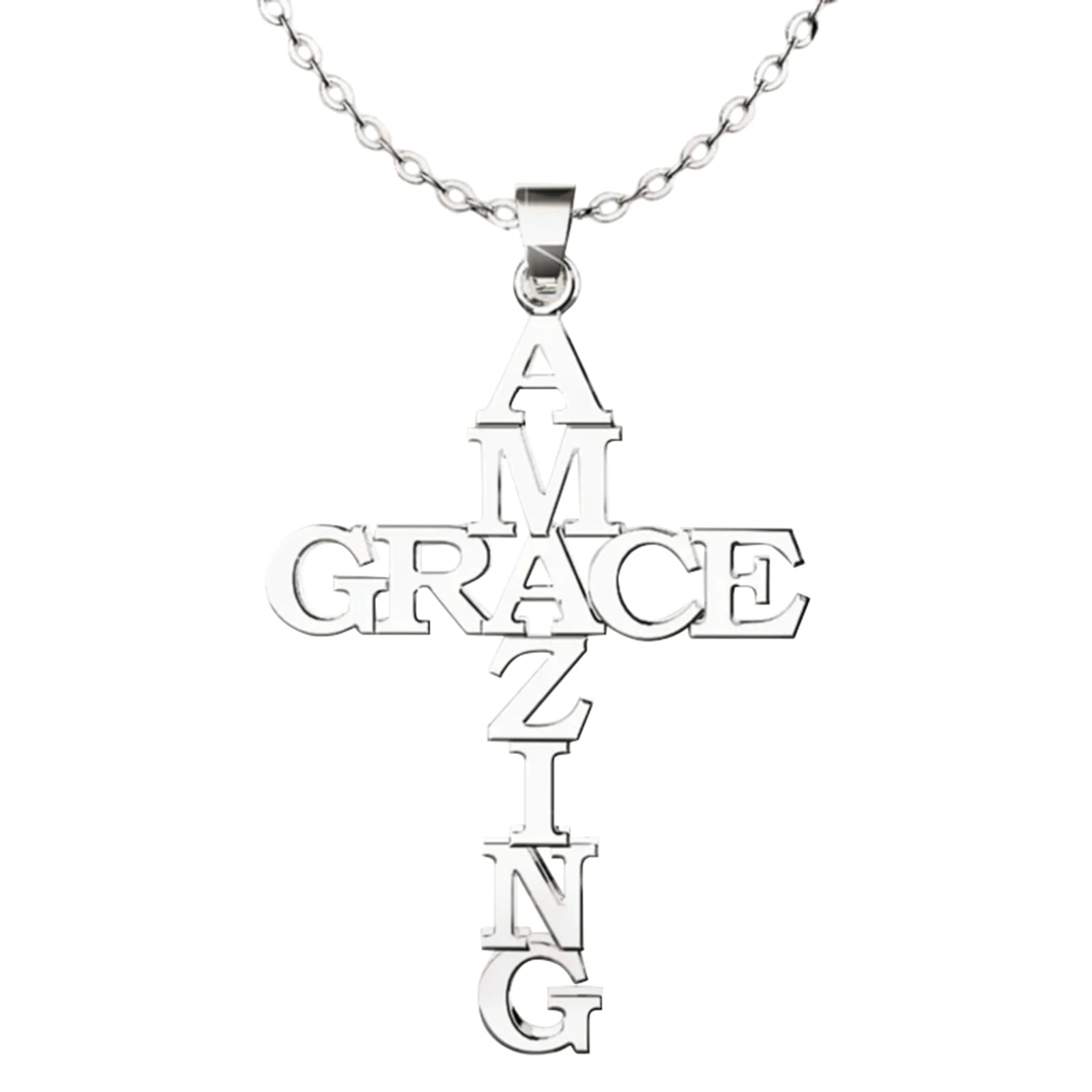 

Stainless Steel Necklace Amazing Letter Pendant Neck Decoration Christmas Gift H9