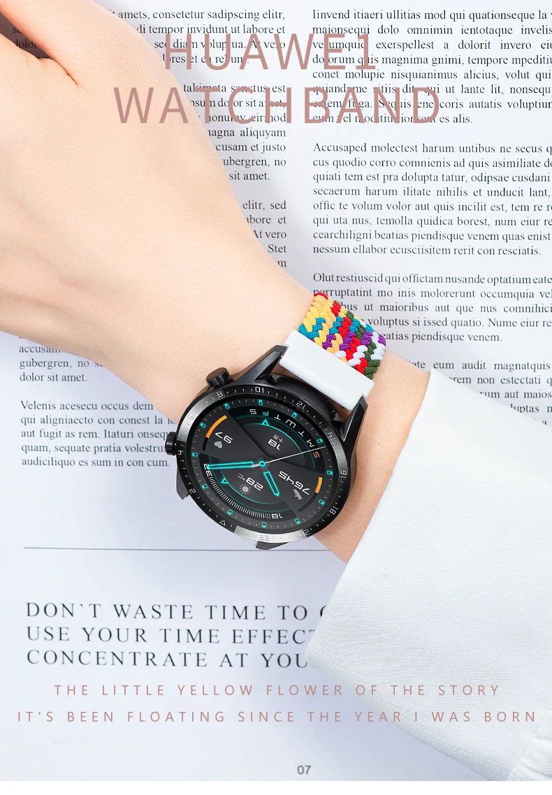 20mm 22mm Band for Samsung Galaxy watch 4/5 classic 46mm 42mm active 2 amazfit gts/2 mini braided correa huawei gt 2/3 pro strap