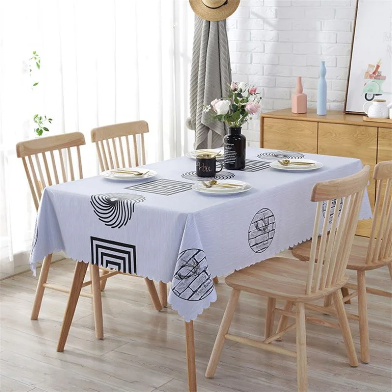

PVC Tablecloth Rectangular Waterproof Oilproof Wedding Decoration Party Dining Table Cloth Mat Environmental Table Cover Mat