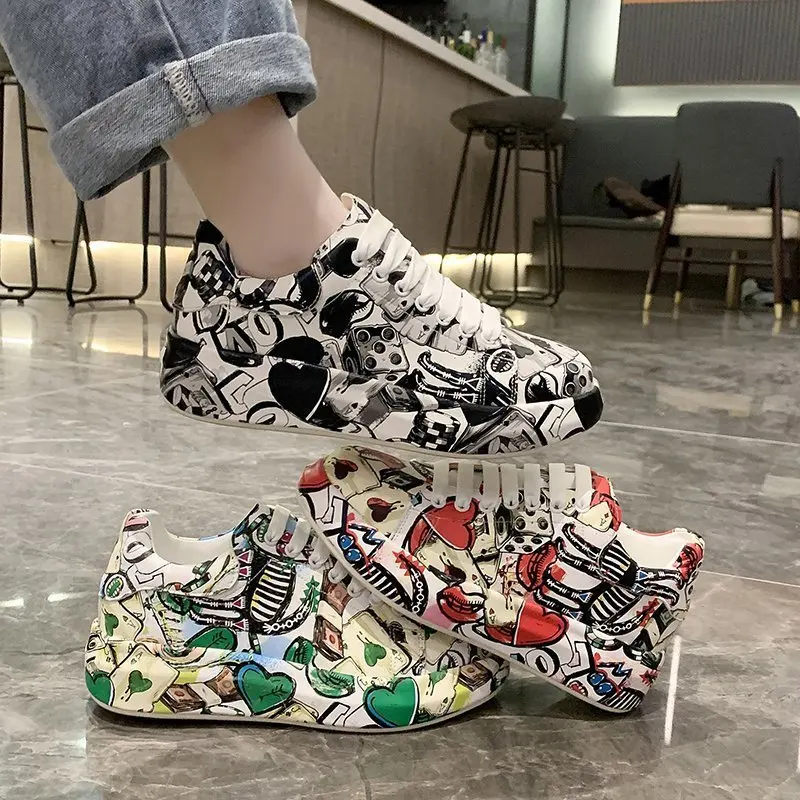 

Women Sneakers Platform Fashion Spring Outdoor Running Sports Shoes Female Graffiti Camouflage Casual Tennis Shoes Zapatillas