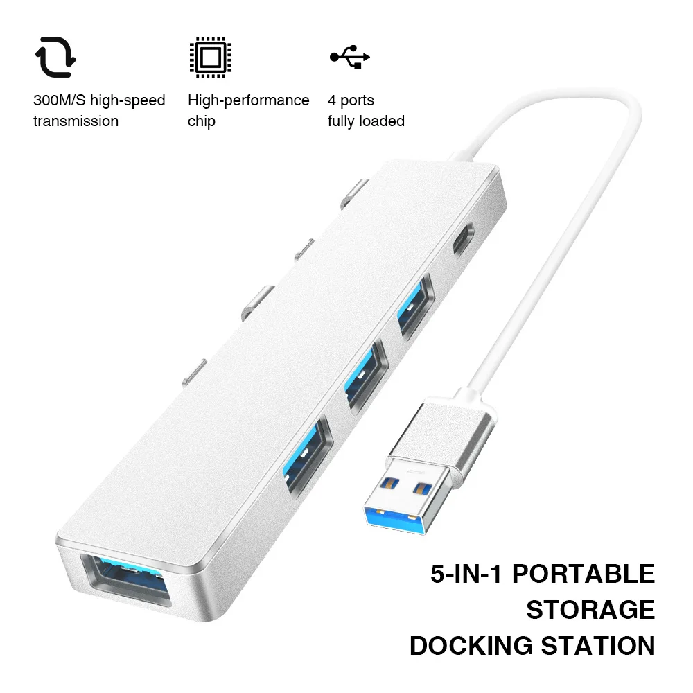 Портативный мини концентратор USB 3 0 5 в 1 адаптер быстрой зарядки разветвитель USB2.0
