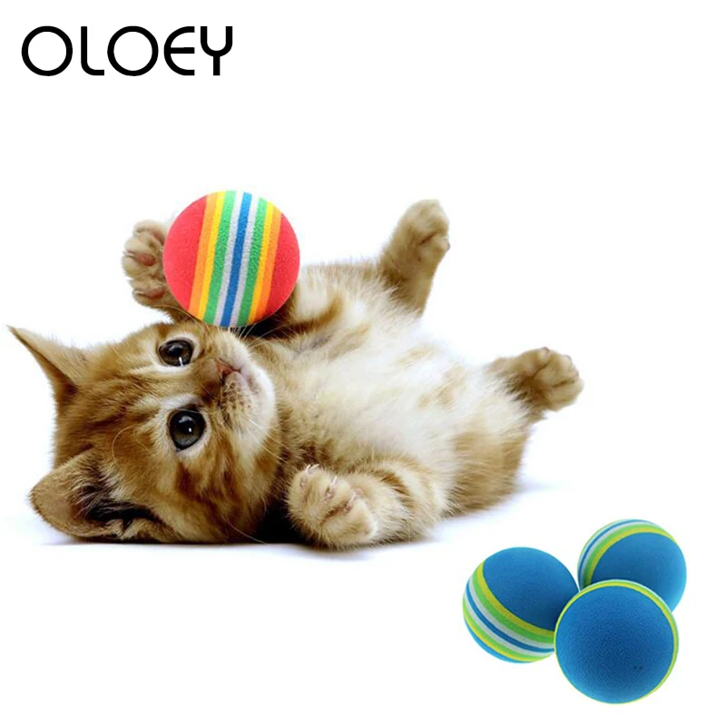 Радужный мяч для кошек игрушки домашних животных Интерактивная игрушка жевания