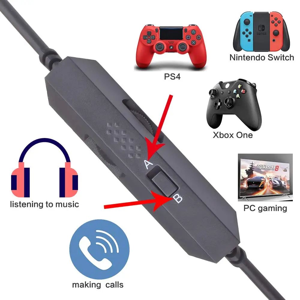 Сменный удлинитель для аудиокабеля с функцией отключения звука Игровых