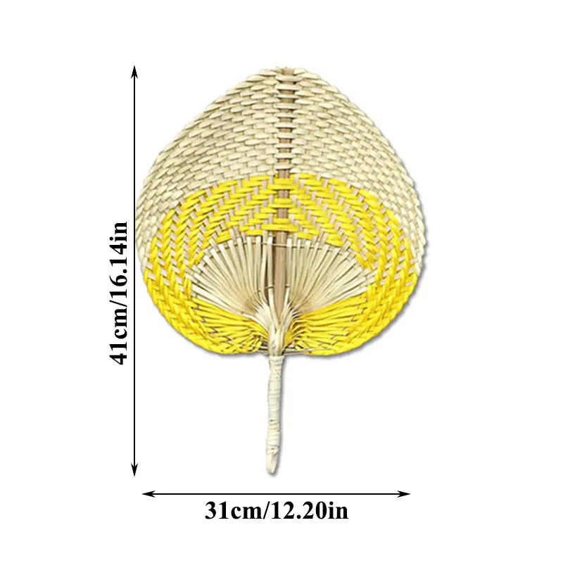 

Hot Manualmade Fan Summer Palm Leaves Fans Traditional Leaf Braided Colorful Fan Featured Creativity Chinese 1PC Straw Fan
