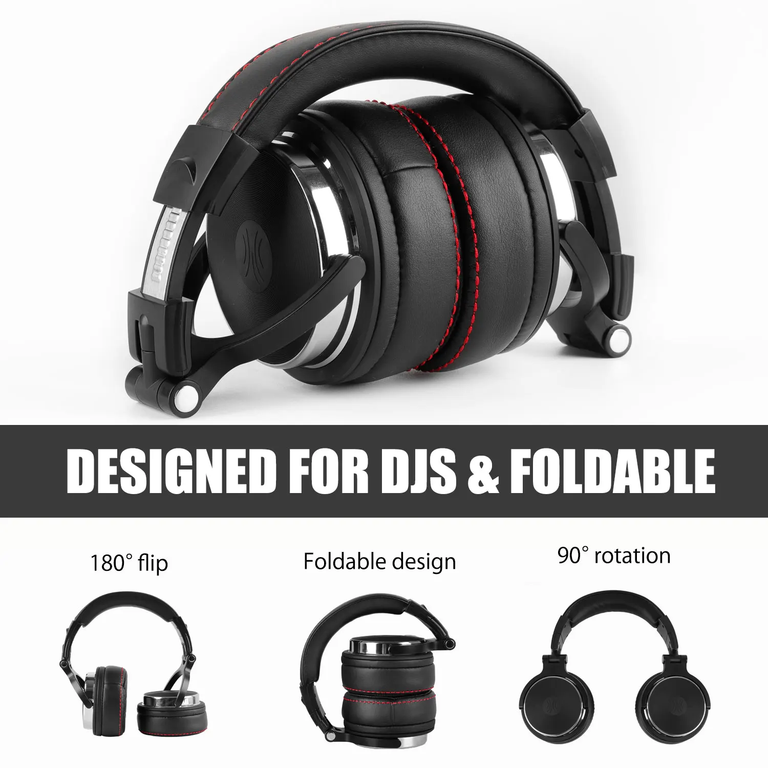 Oneodio Pro 50 Wired Studio Headphones Stereo Professional DJ Headphone with Microphone Over Ear Monitor Earphones Bass Headsets