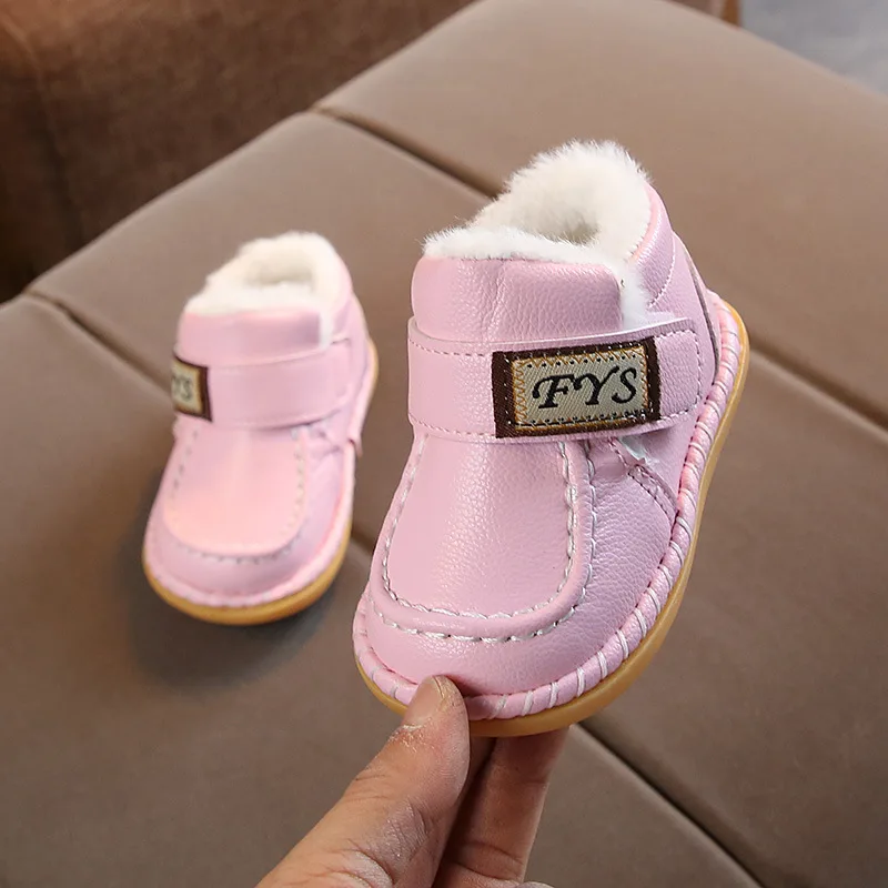 Зимние ботинки для малышей маленьких девочек и мальчиков Теплые плюшевые