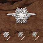 Пара Кольца Снежинка палец Декор обручальное кольцо вечерние ювелирные изделия Элегантный женский кольцо-Снежинка модный камень циркон кольца