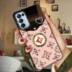 Luxury Love Heart Diamond Stent With Mirror Phone Case For OPPO Reno 2
3 4 5 Z 3 4 Pro R15 17 Find X2 P Max Ultra Fashion Cover 5.6 USD
