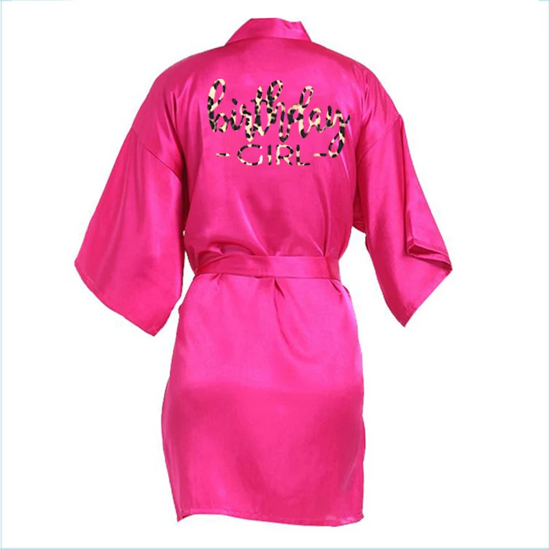 Халат-кимоно Женский атласный с леопардовым принтом пижама для дня рождения |