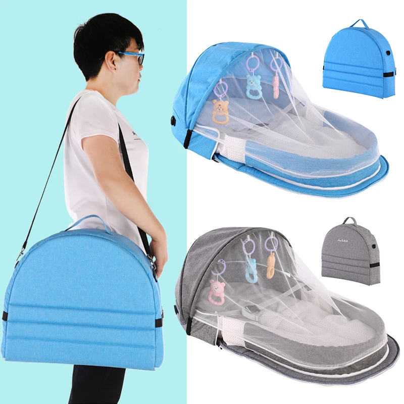 

Портативная детская кроватка, дорожная сетка от солнца, с Bassinet, складная дышащая корзина для сна для младенцев