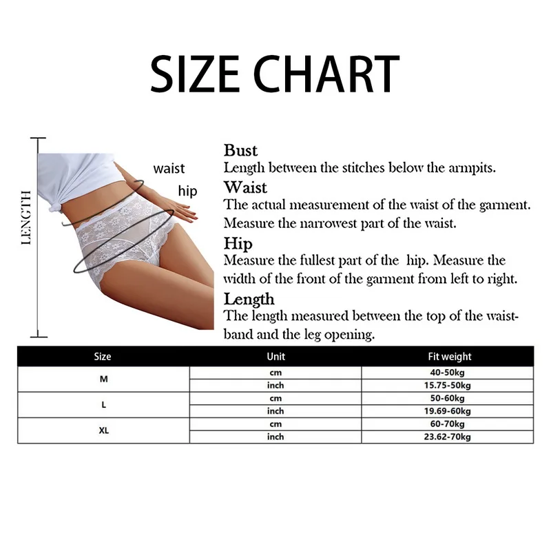 

Uefezo Women's Underwear Panties Sexy Lace Mid-Waist Briefs High-Elasticity Female Underpants Cotton Crotch Plus Size Lingerie