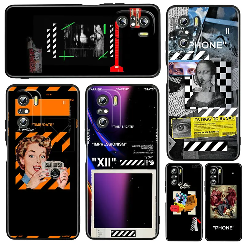 

Black white art fashion For Xiaomi Redmi 10 10X Pro 9T 9C NFC 9A 9 8A 8 7 6 5 Plus 4X Silicone Soft Black Phone Case