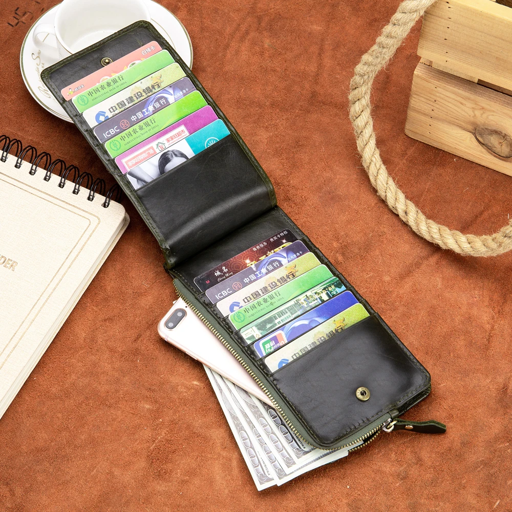 

Мужской и Женский винтажный кошелек из натуральной кожи, на молнии