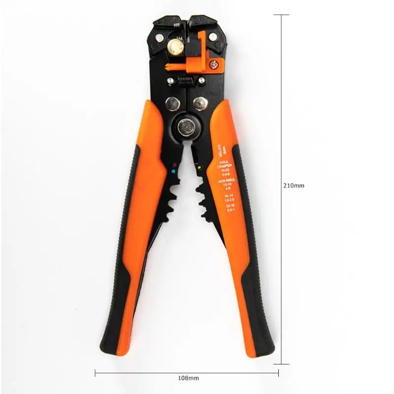 

Multi-function Automatic Terminal Plier Cable Wire Stripper Cutter Crimper ABS Orange Automatic Peeling Pliers Home Tools